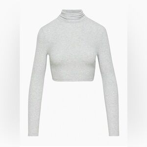 Aritzia heathered grey ribbed turtle neck